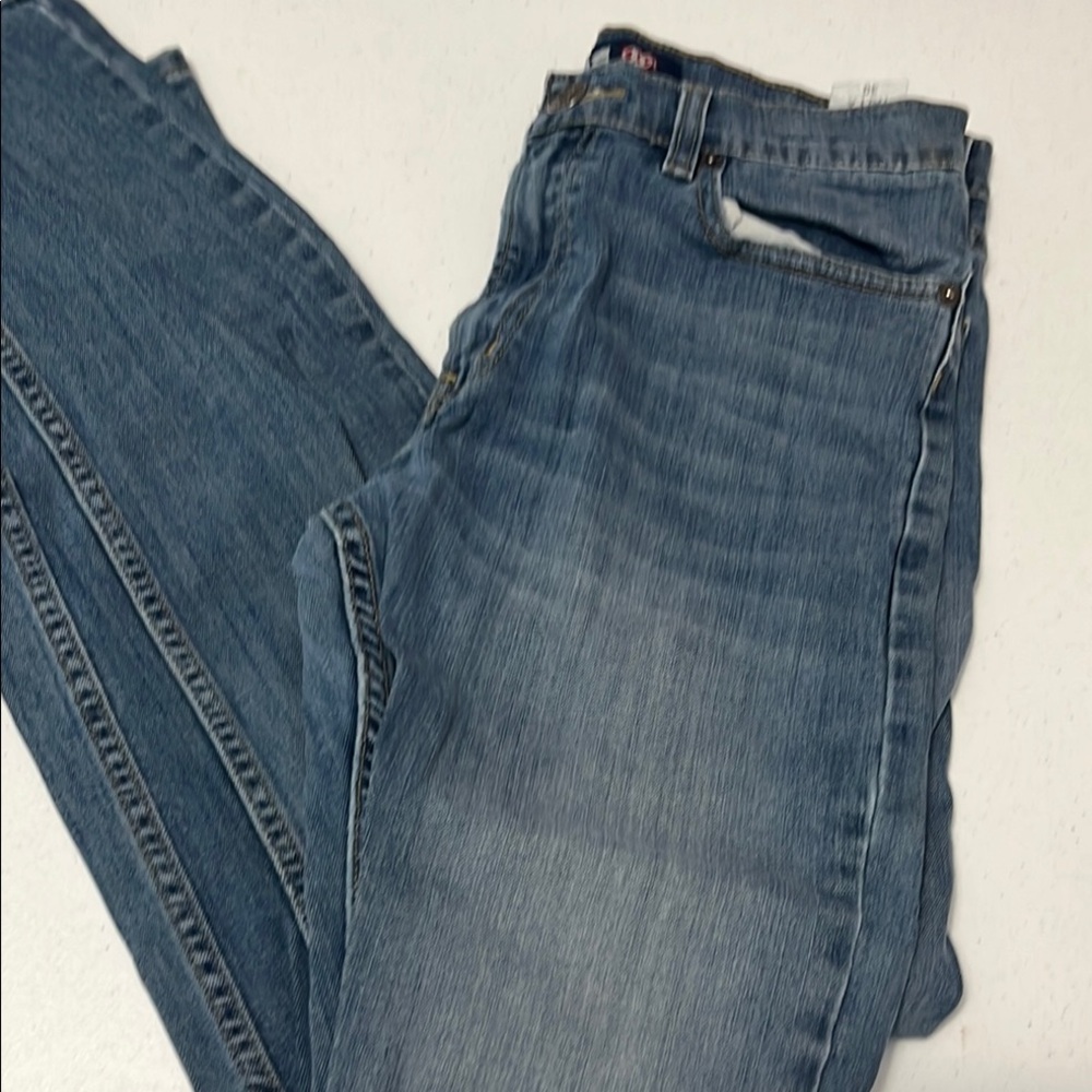 Classic Blue Straight Jeans with Natural Fading